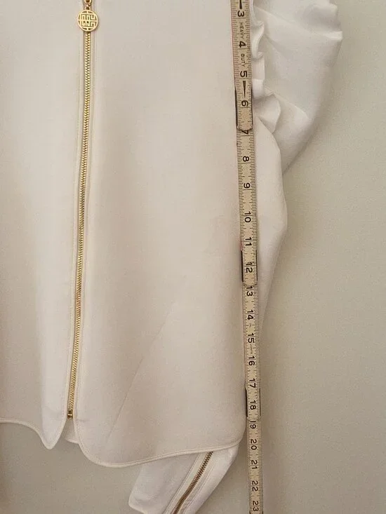 Emily McCarthy Ava Scuba Jacket White Gold Zip XS | NWOT - Picture 7 of 11